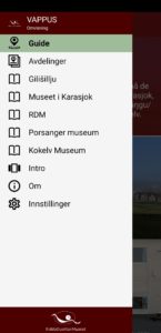 I VAPPUS Appen, meny av de forskjellige museene i RDM.