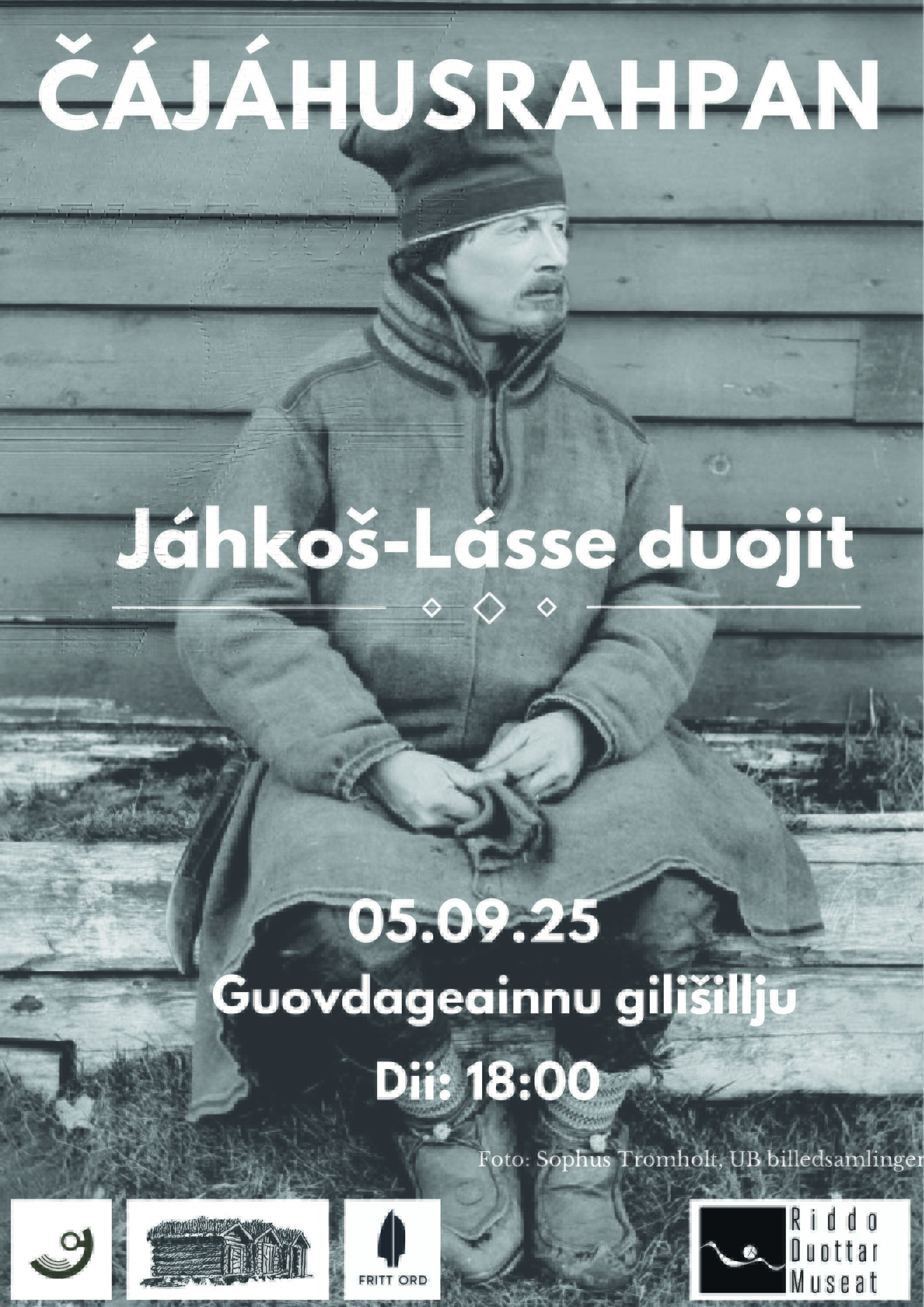 Lars Jakobsen Hættas duodji exhibition poster. 