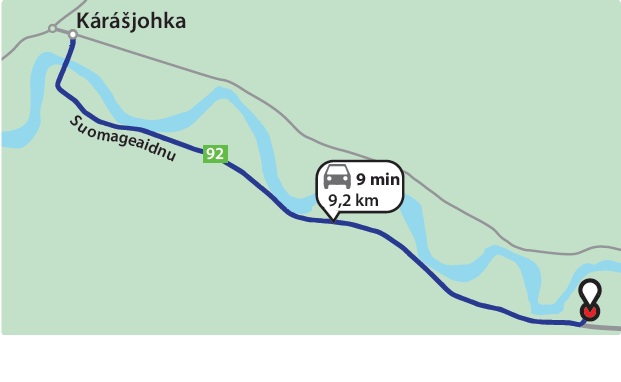 et kart med adresse Karasjok Holganjárga