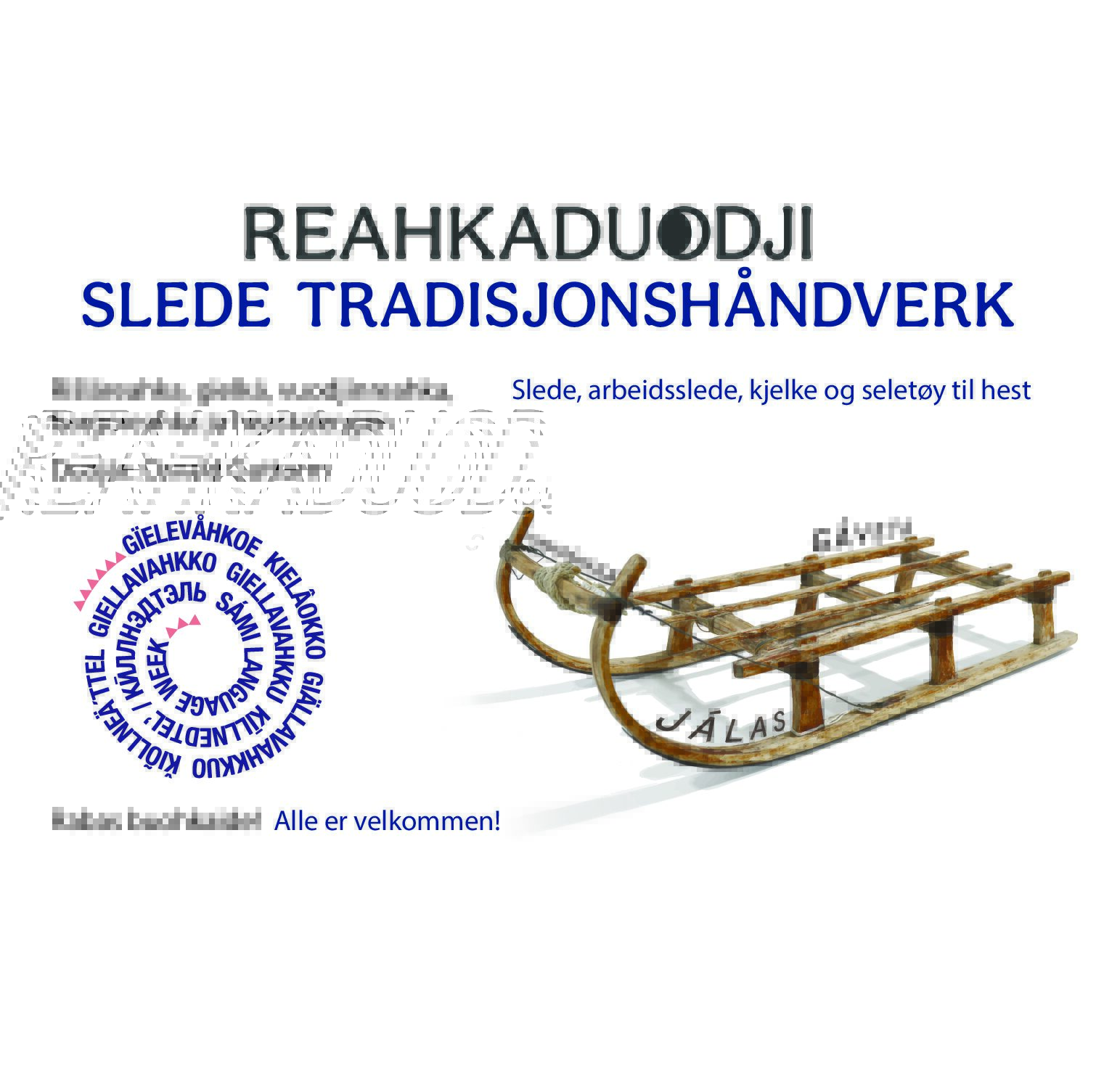 REAHKADUODJI – Slede håndverk. Et arrangement under Samisk språkuke