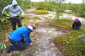 Måling av en fangstgrop. Illustrasjonsfoto.